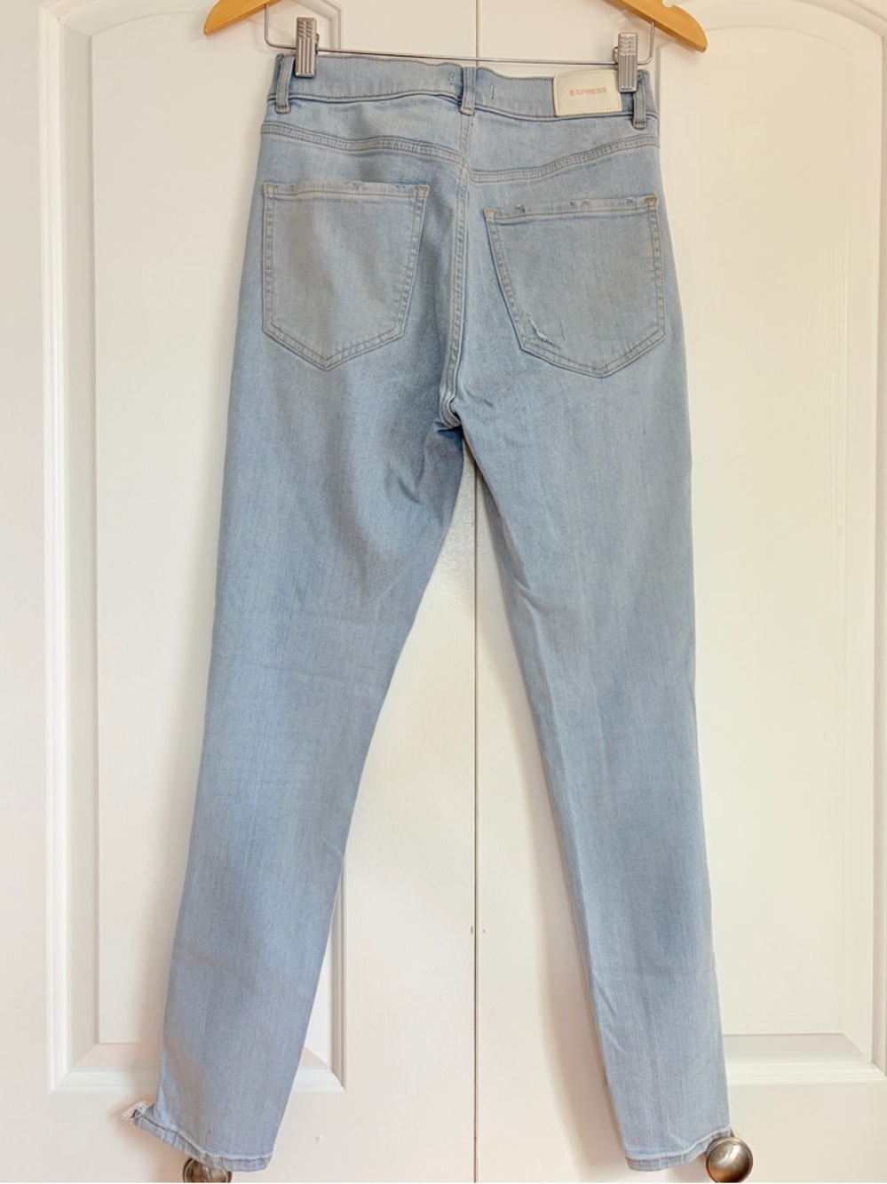 Express Jeans Bundle Women Size 4 Skinny Mid Rise Distressed Denim 2 Pair - Picture 3 of 16